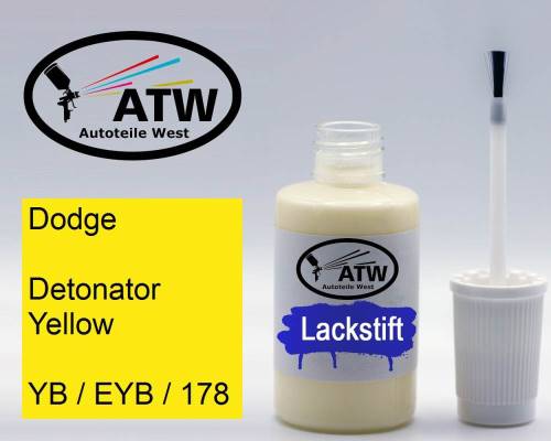 Dodge, Detonator Yellow, YB / EYB / 178: 20ml Lackstift, von ATW Autoteile West.